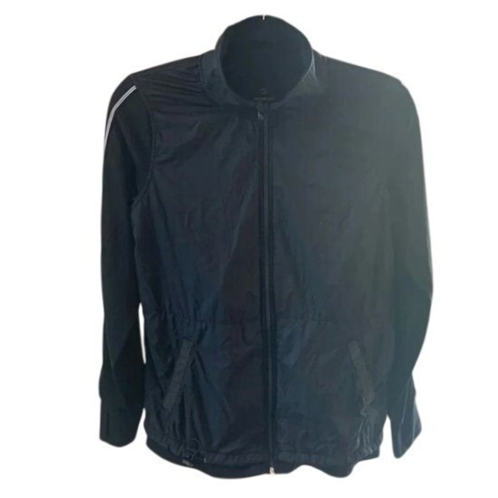 Tangerine Athletic Wear Stripe Track Jacket Black & White Zip-Up Lightweight Sm‎